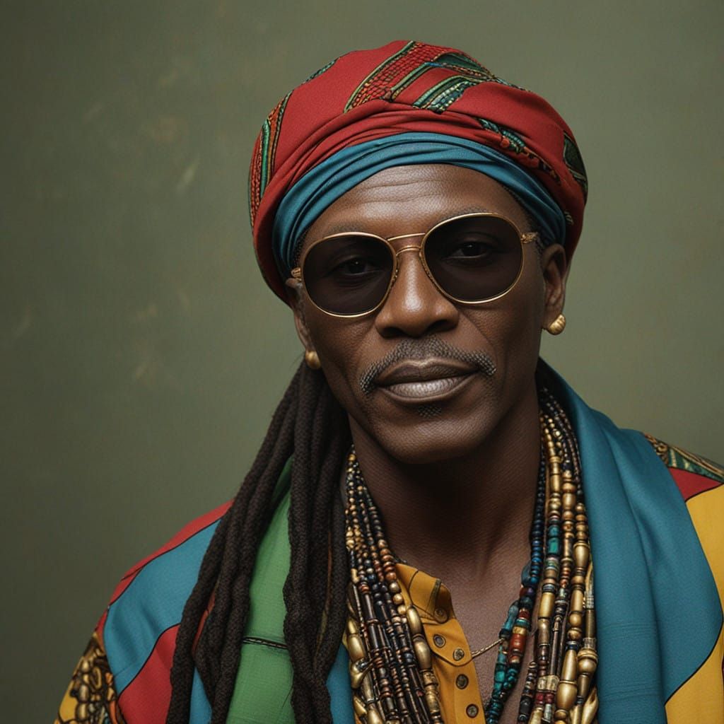 Hyper-Realistic Portrait of African Cultural Icons