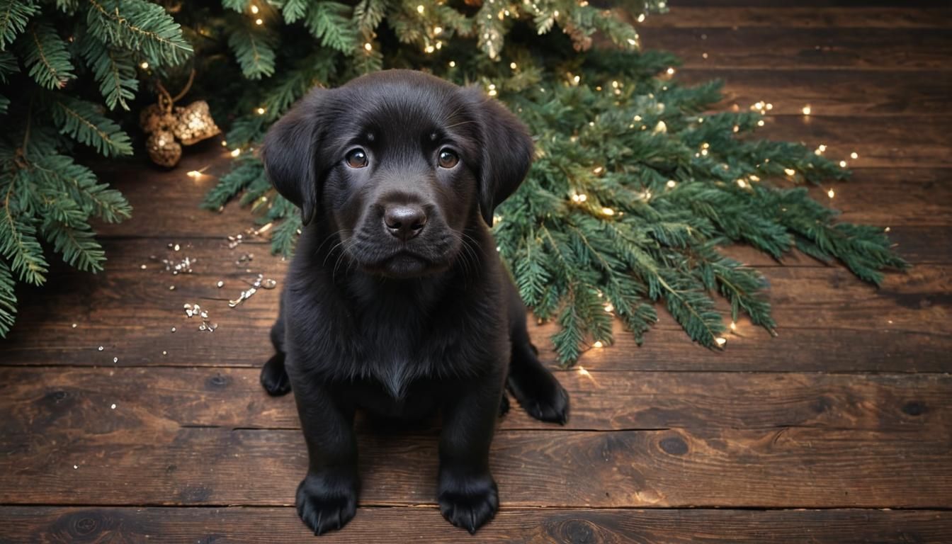 Adorable Labrador Puppy in Mystical Forest: 3D Render