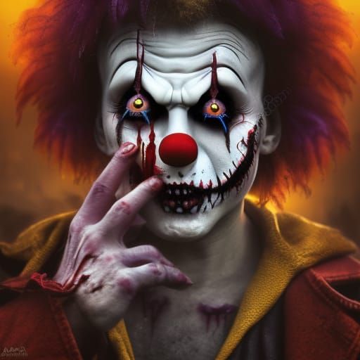 Realistic Undead Clown Portrait in 4K