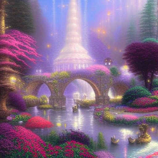 Ethereal Princess in Misty Fantasy Landscape