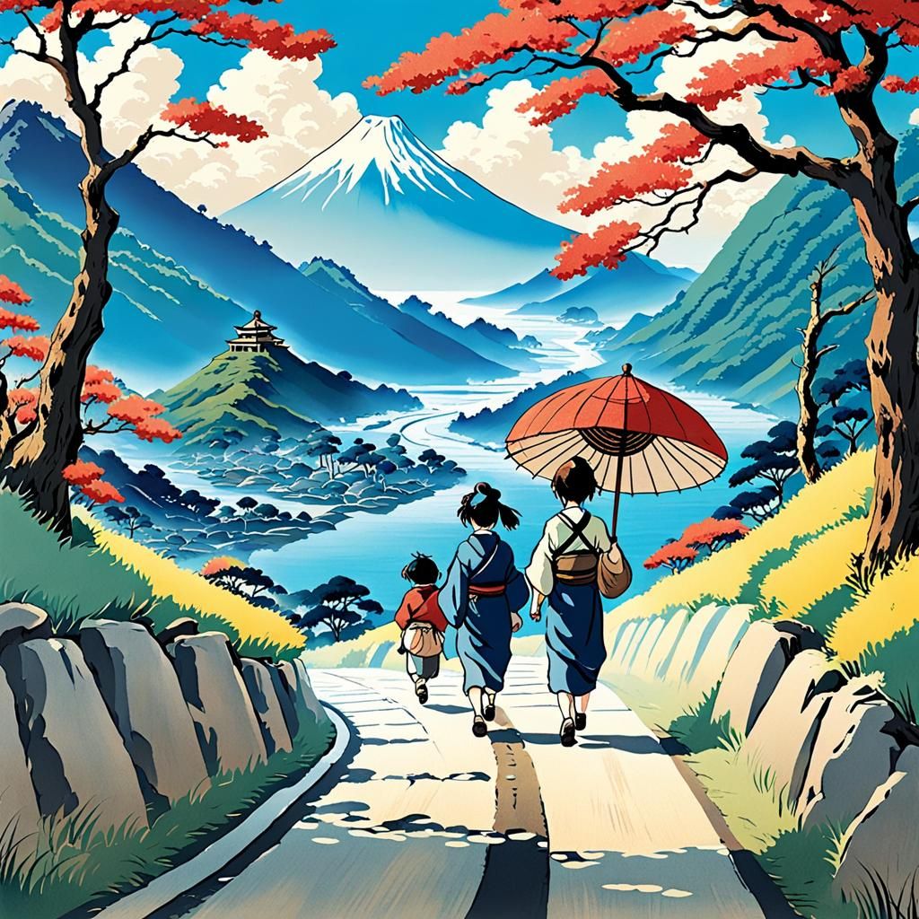 Tokaido Road Travelers: Anime Key Visual Concept Art