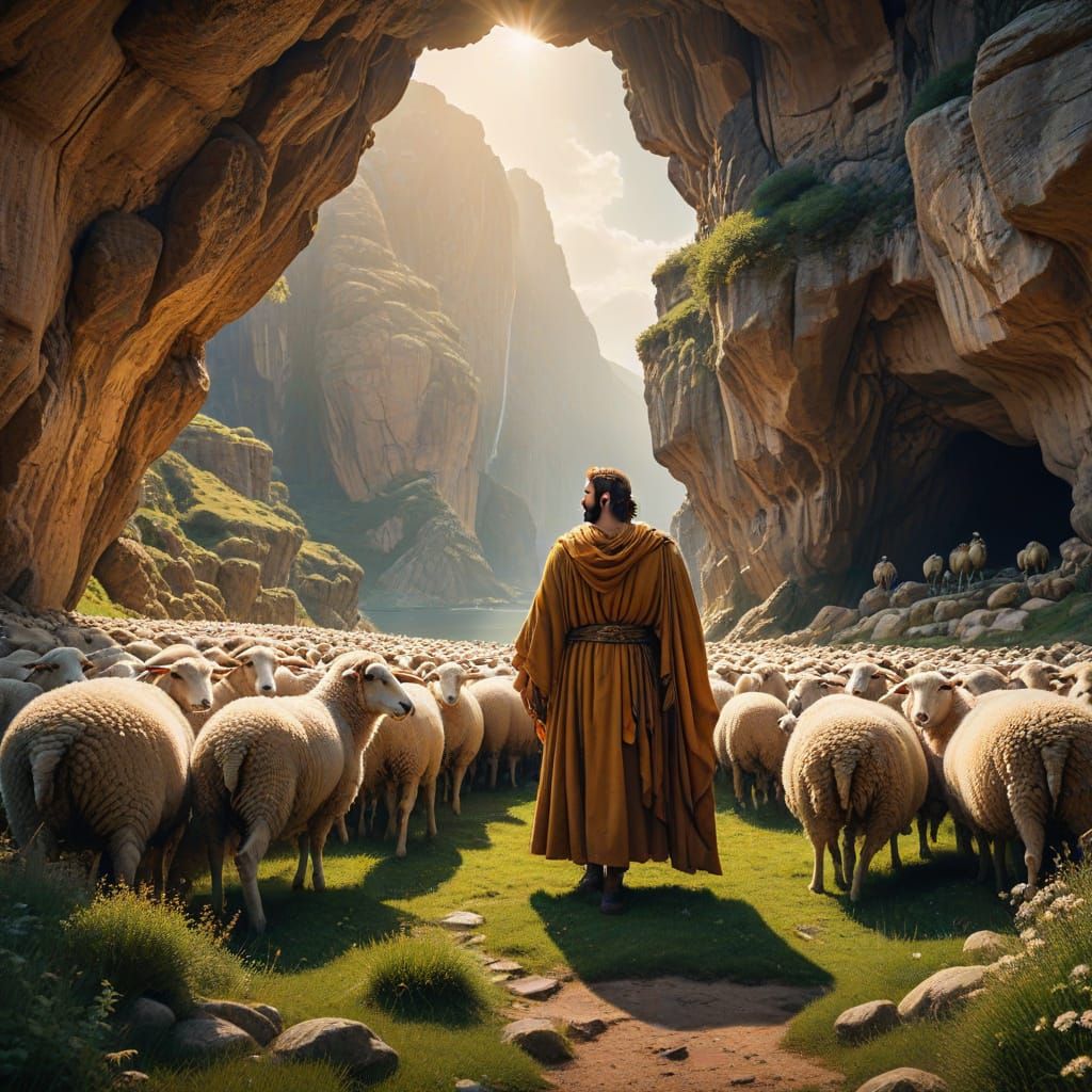 Greek Explorer and Cyclops Marvel-Style Scene