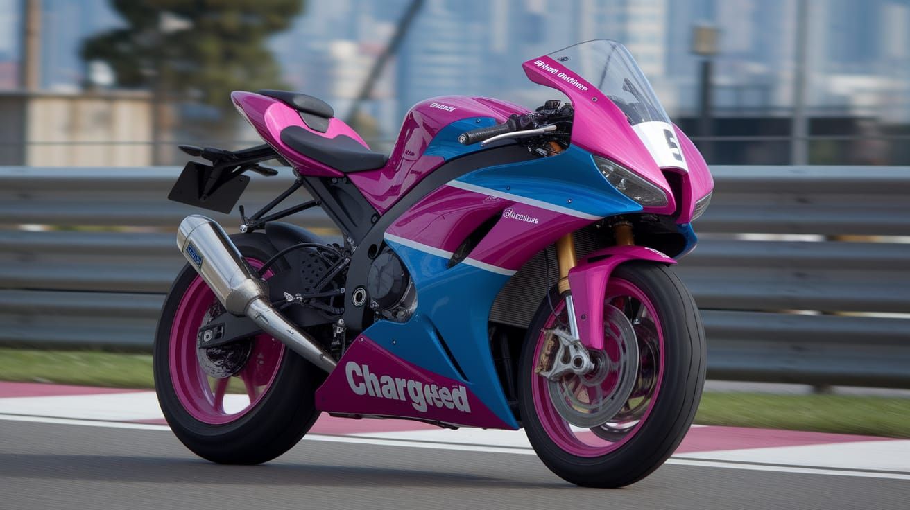 Vibrant Abstract Artwork in Electric Blues and Fuchsia