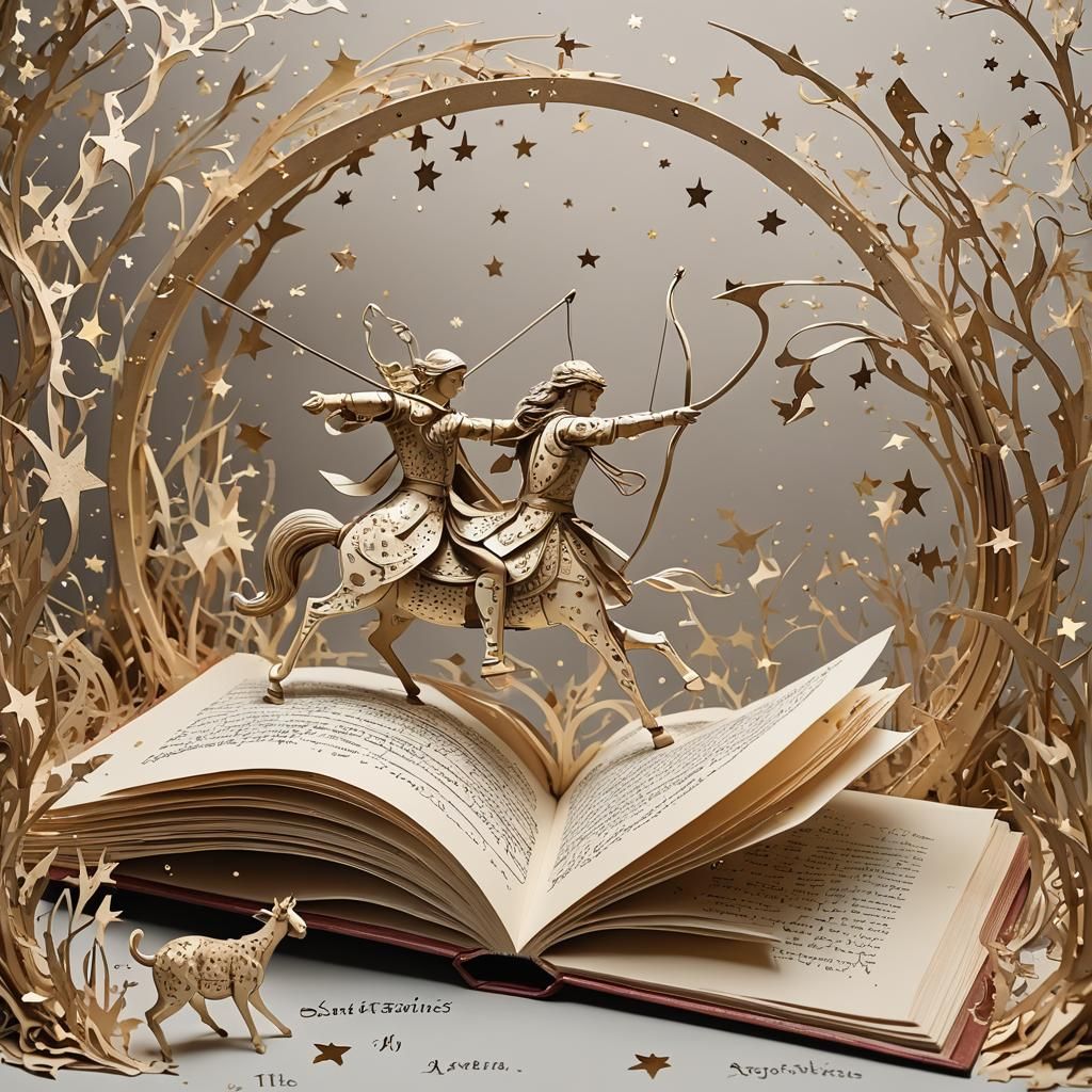 Pop-up Zodiac Book — Sagittarius-the-Archer Centaur Pages