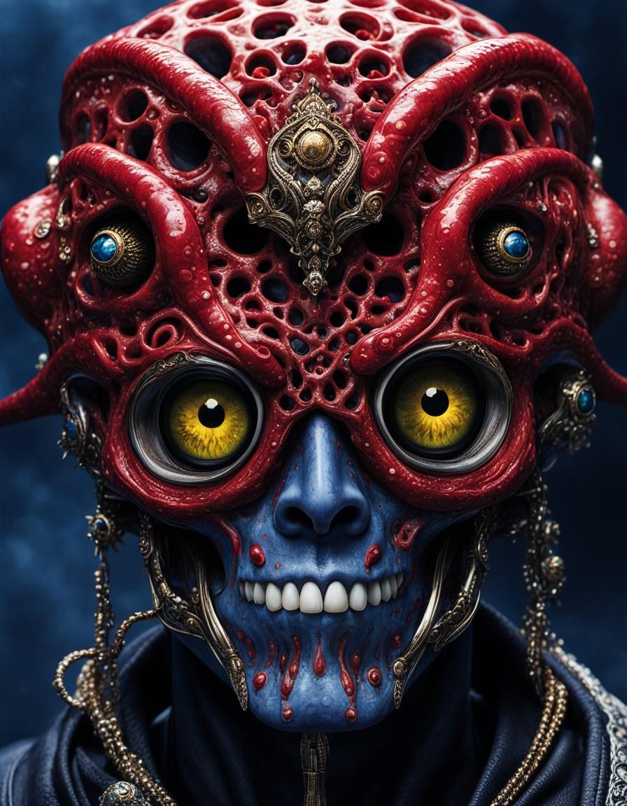 Grotesque Figures with Lamprey Teeth in Dark Fantasy Style