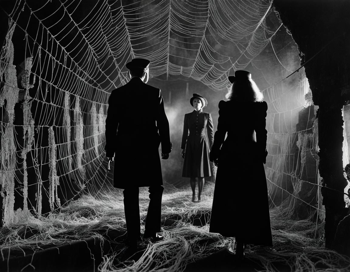 Old Horror Movie Still: Dungeon of Spiderwebs