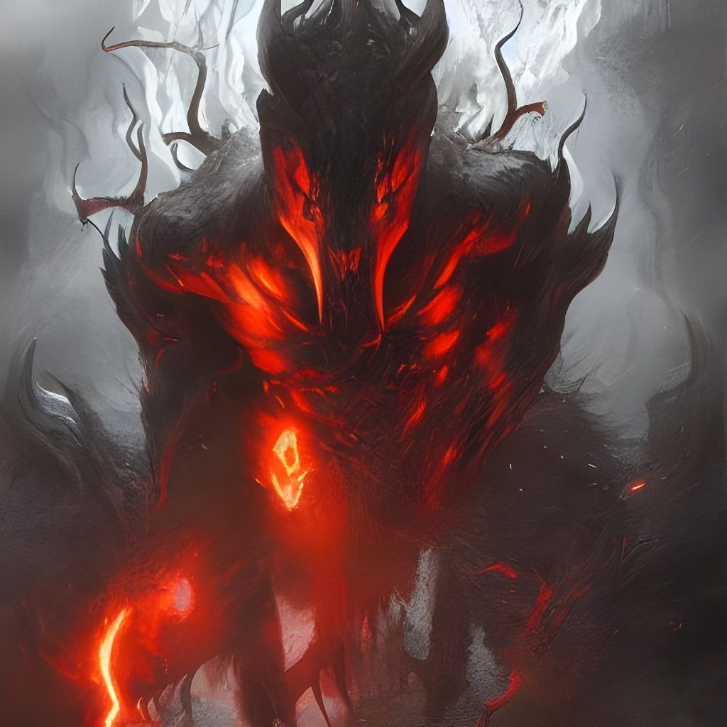 Demonic Black Metal Devil in Sinister Landscape