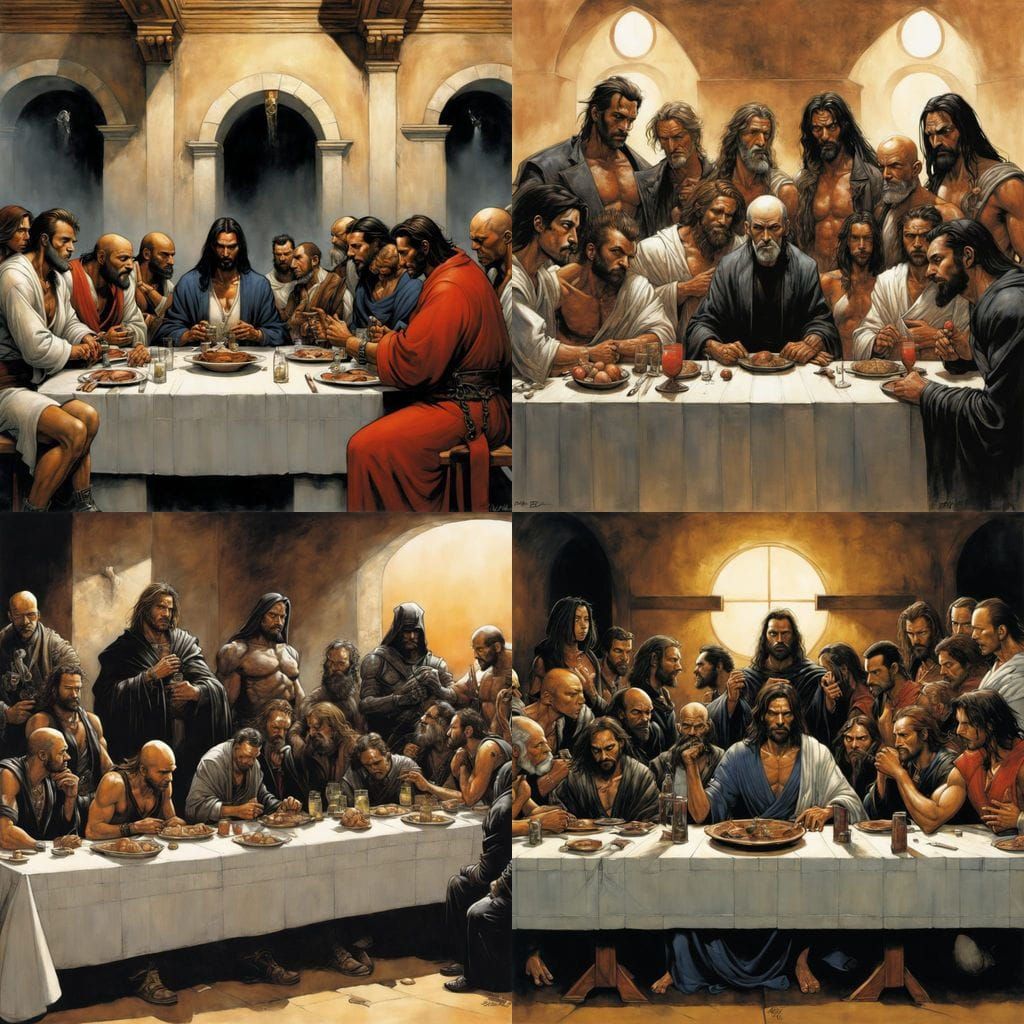 Cyberpunk Last Supper in Neon City