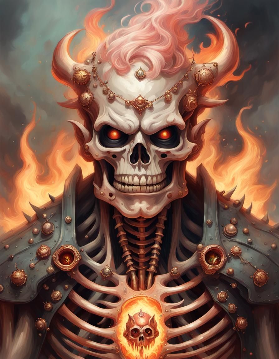 Cyborg Ogre Skeleton Berserker with Fire Flamethrower