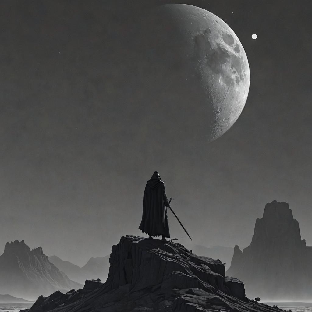 Grim Reaper in Sci-Fi Landscape