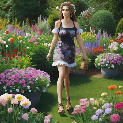 Cavegirl in a Flower Garden