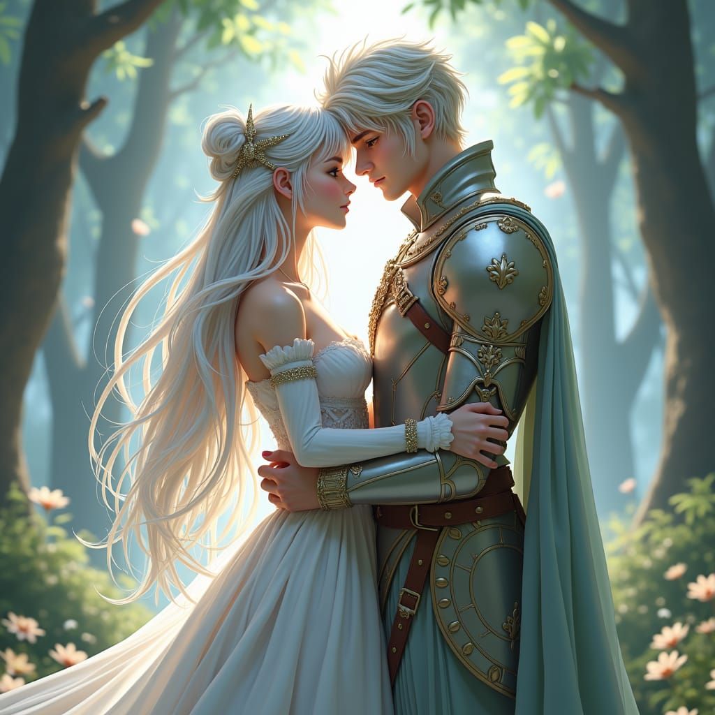 Elegant Anime Art of Lady Amalthea and Prince Lir