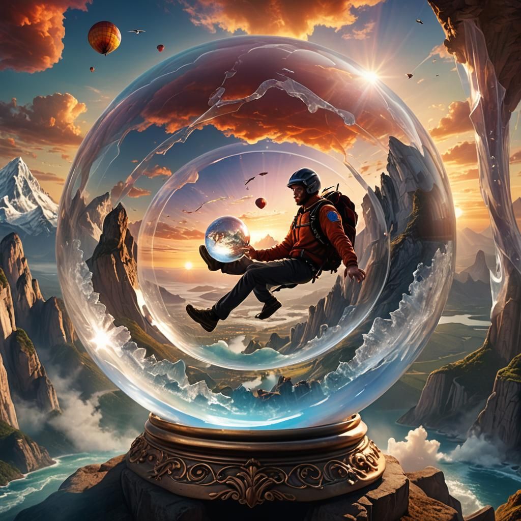 Man in Crystal Ball Fantasy Attractions Concept Art
