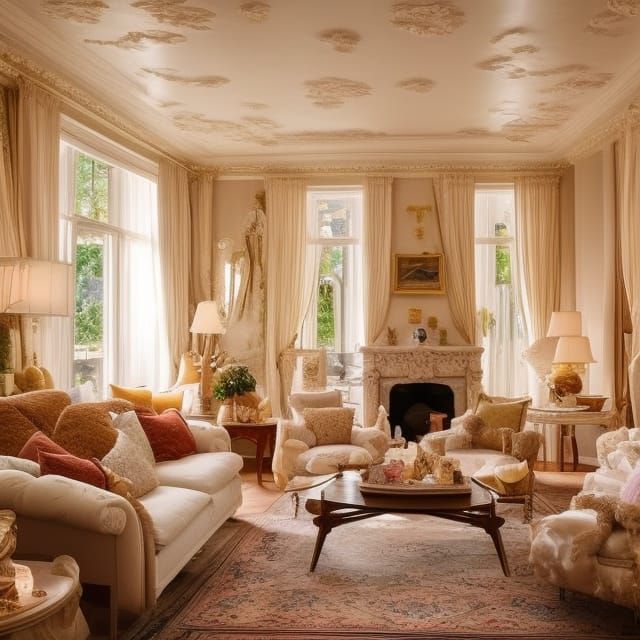 Dreamlike Royal Living Room with Heavenly Light