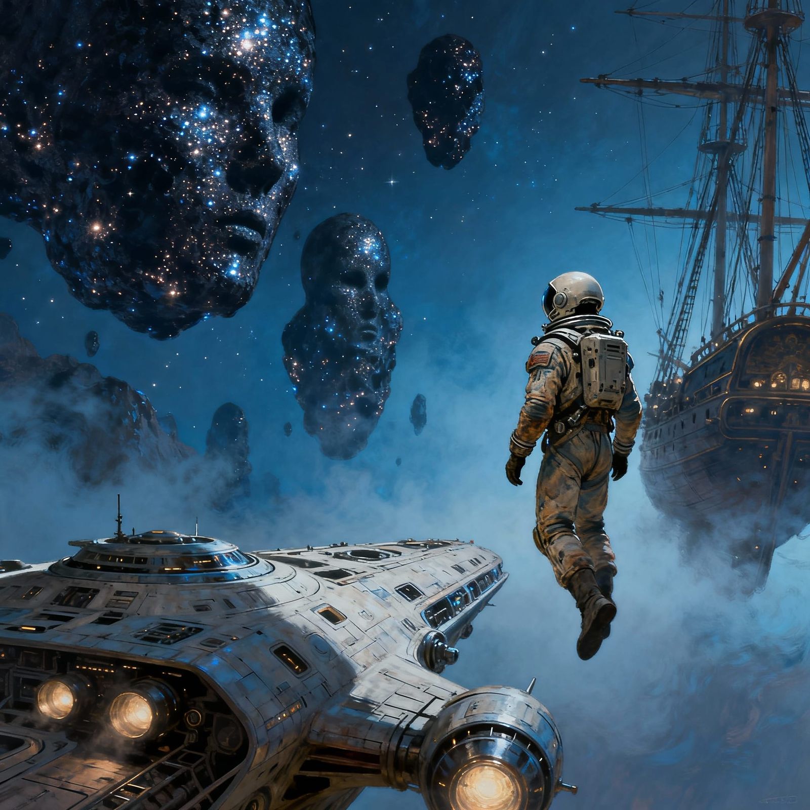 Cosmic Captain Gazes at Energy Giants