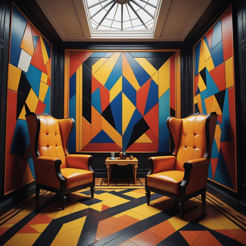Neo-Cubist Chamber with Sanctified Thrones