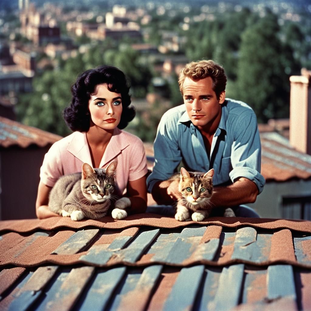 According to AI: Image from 1958 movie "Cat on a hot tin roof" with Elizabeth Taylor and Paul Newman (π AI doesn't kno...