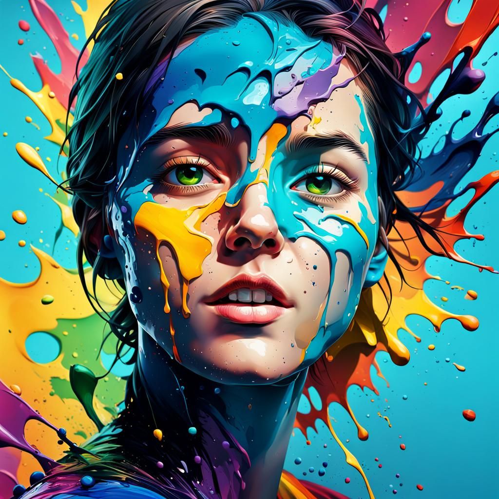 Hyperrealistic Minimalist Abstract in Splash Art Style