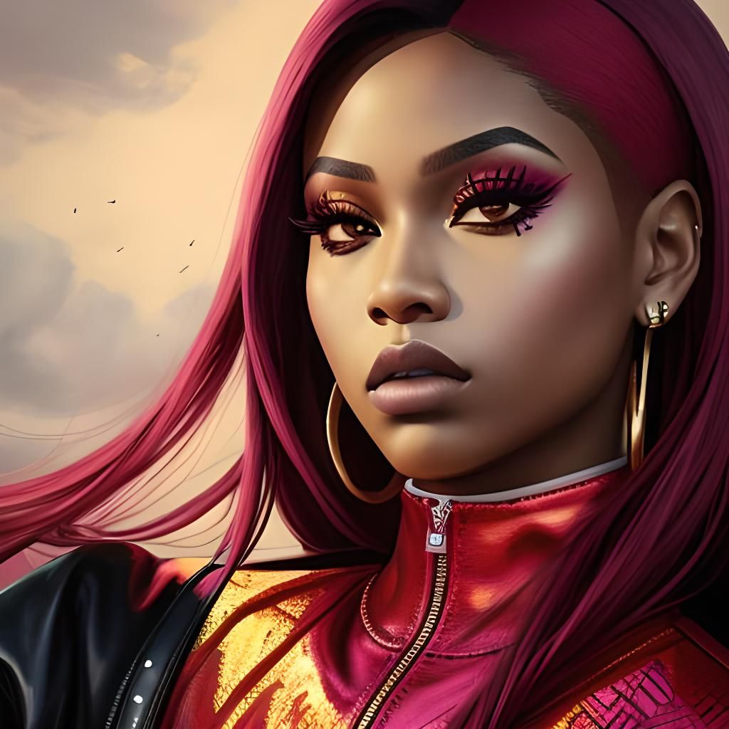 Rapper Minaj in Nike and Jordan 1s