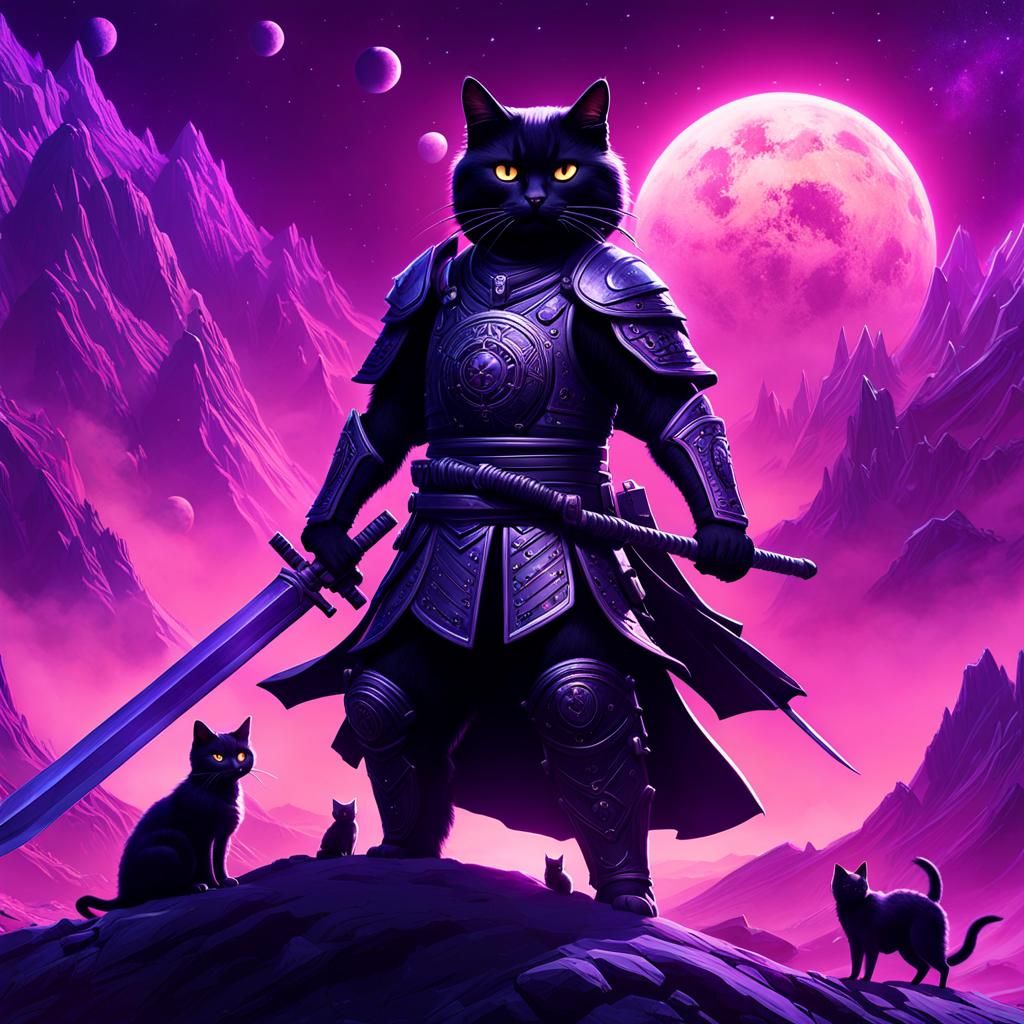 Cats as Samurai Warriors on Alien Planet