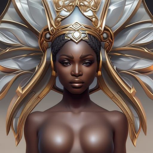 Impressive African Warrior Queen Portrait in 8k