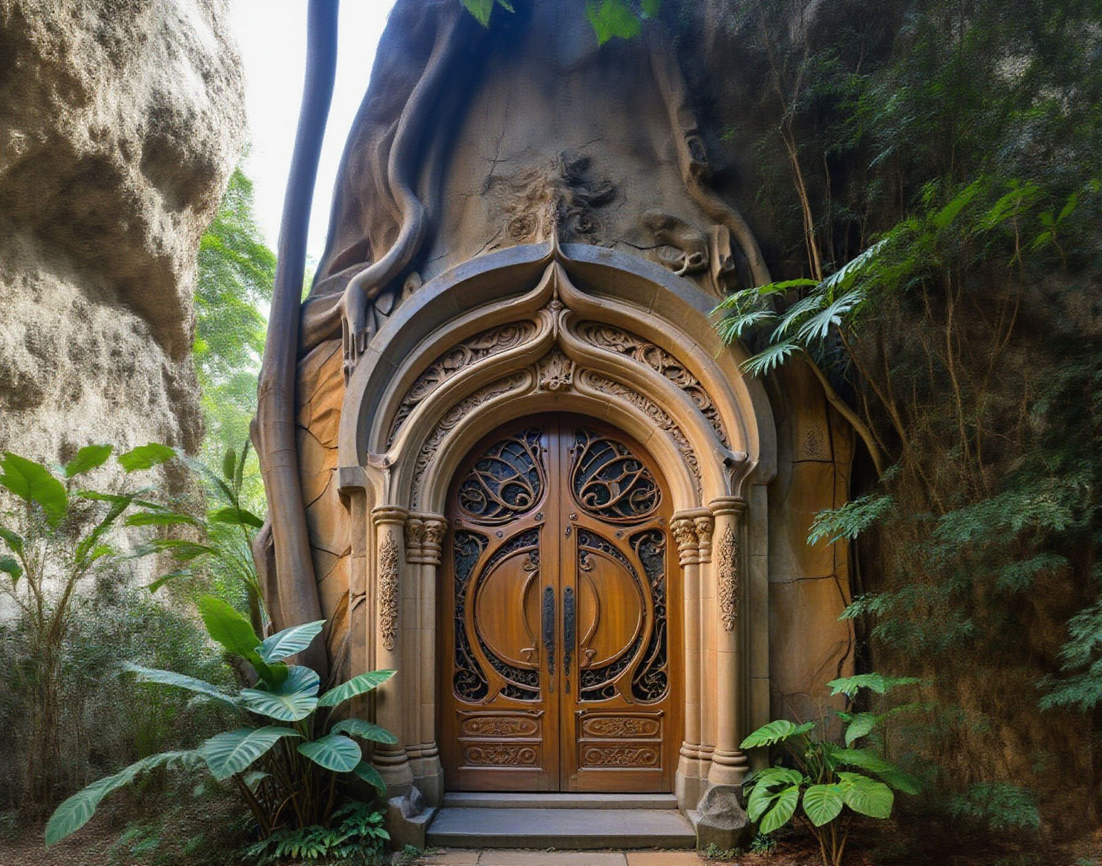 Art nouveau rock entrance in Ao Phang Nga
