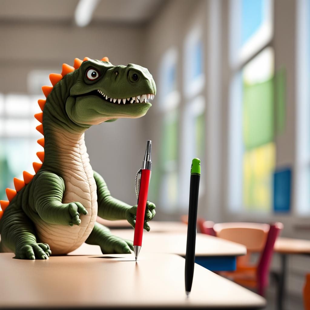 Dinosaur in School Holding Pen