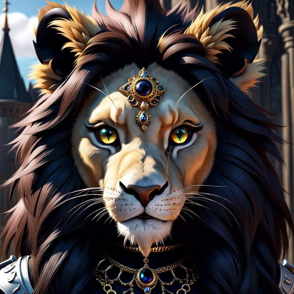 Anthropomorphic lioness