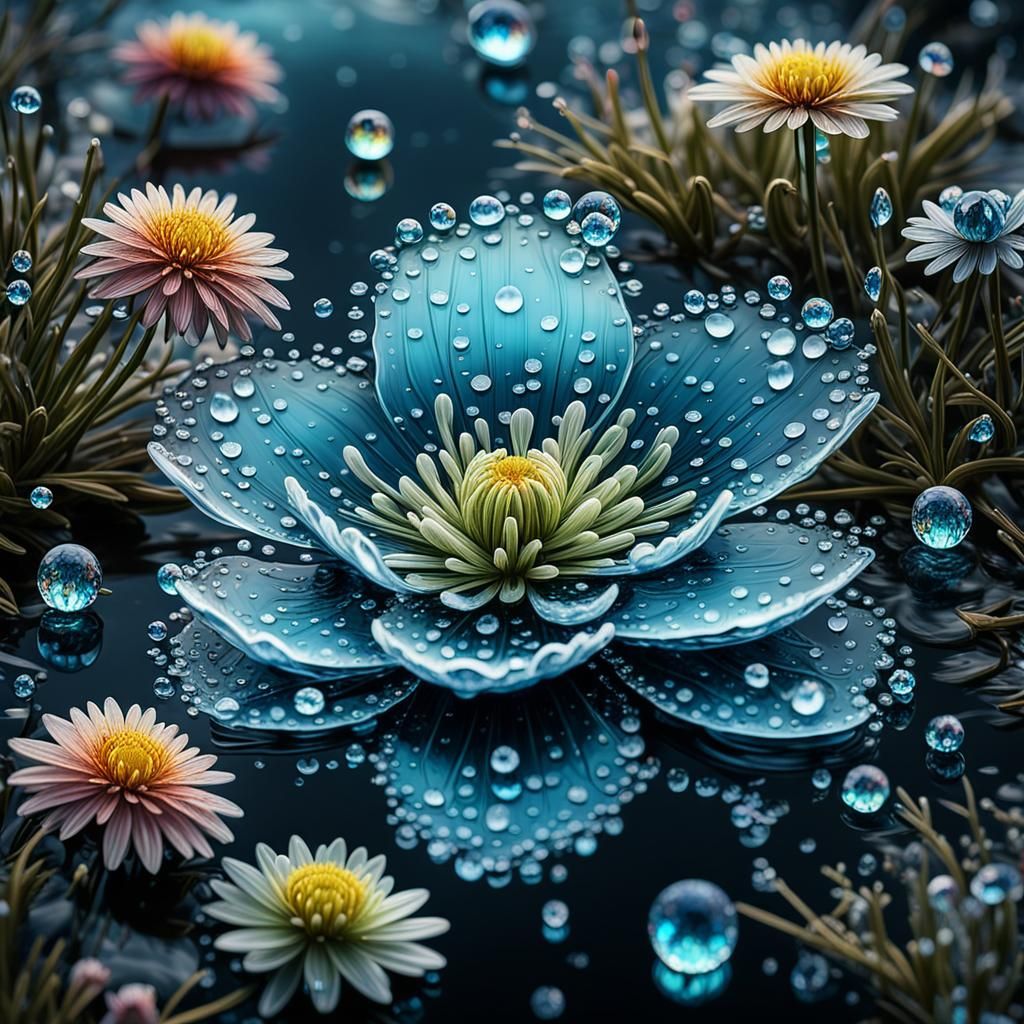 Bioluminescent Omimimo in Diamond Water Drop