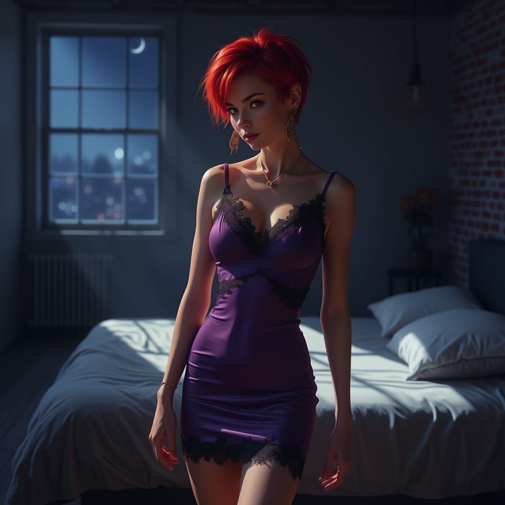 Nighttime Loft Room Scene