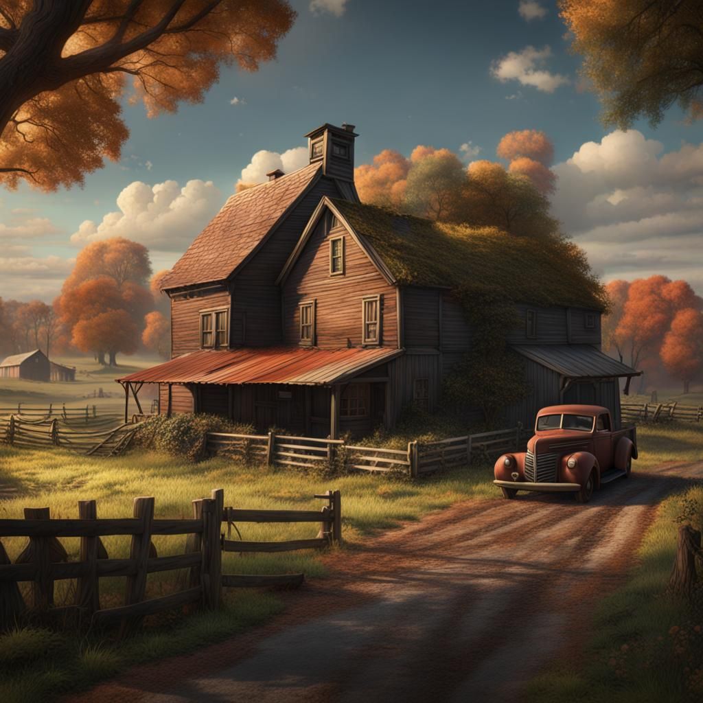 1940s Farm in Massachusetts as Matte Painting