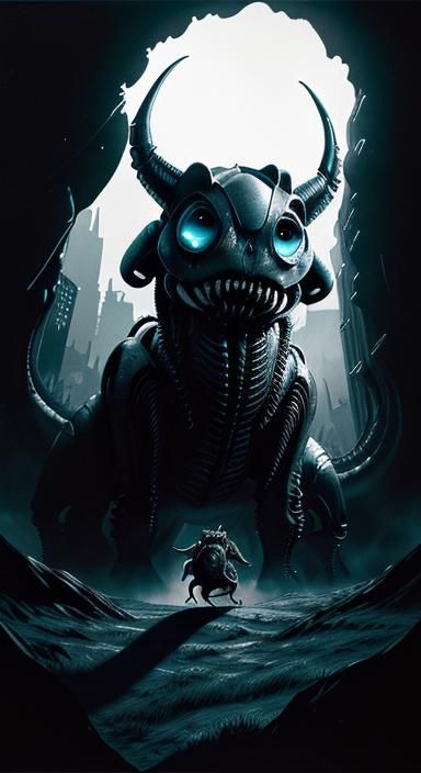 Peaky Blinders Tardigrade Xenomorph in Prismatic Oil Paint