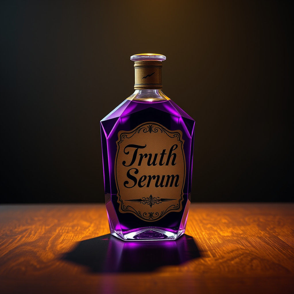 Luminous Truth Serum Bottle in Ornate Setting