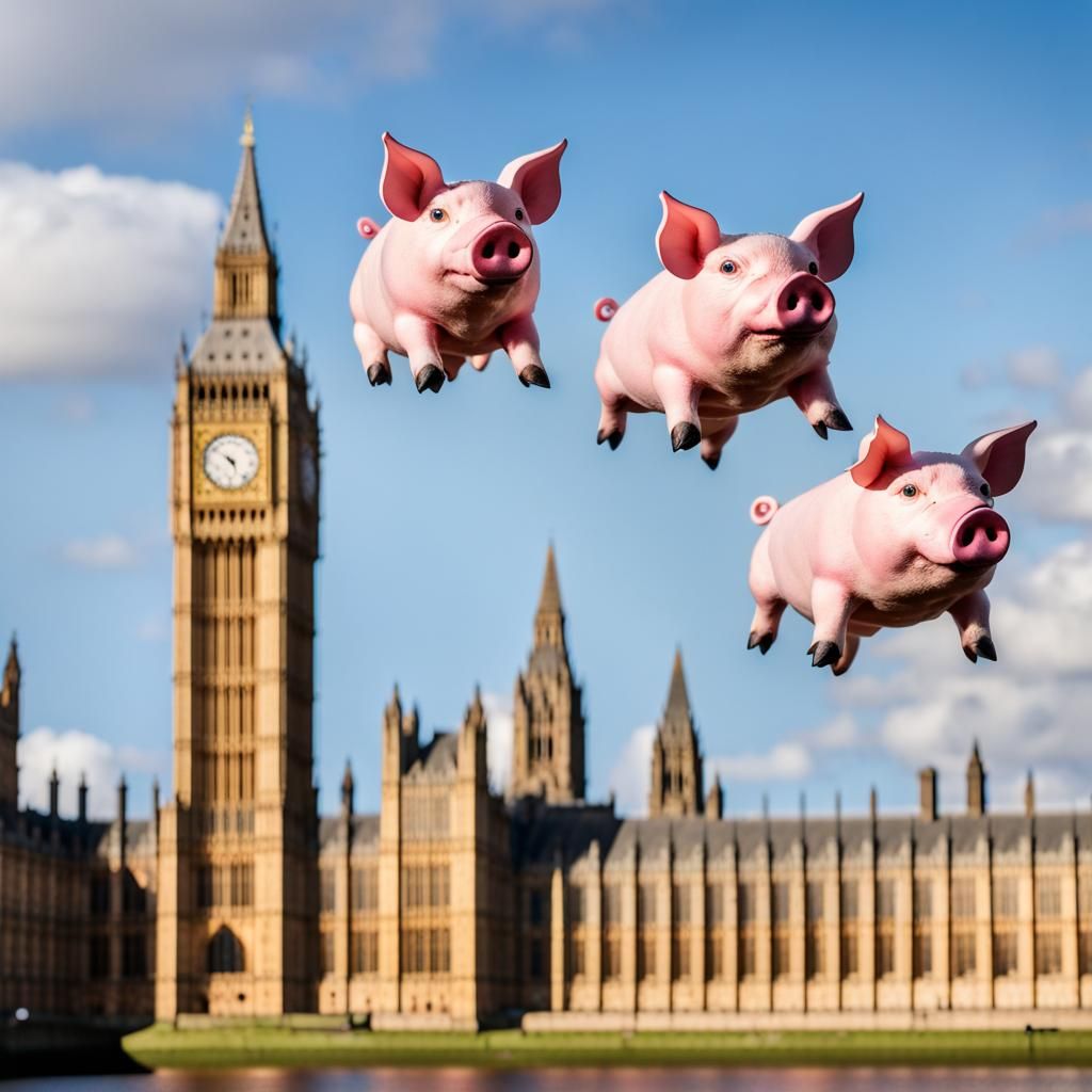 Flying Pigs Over UK Parliament: Professional Photography