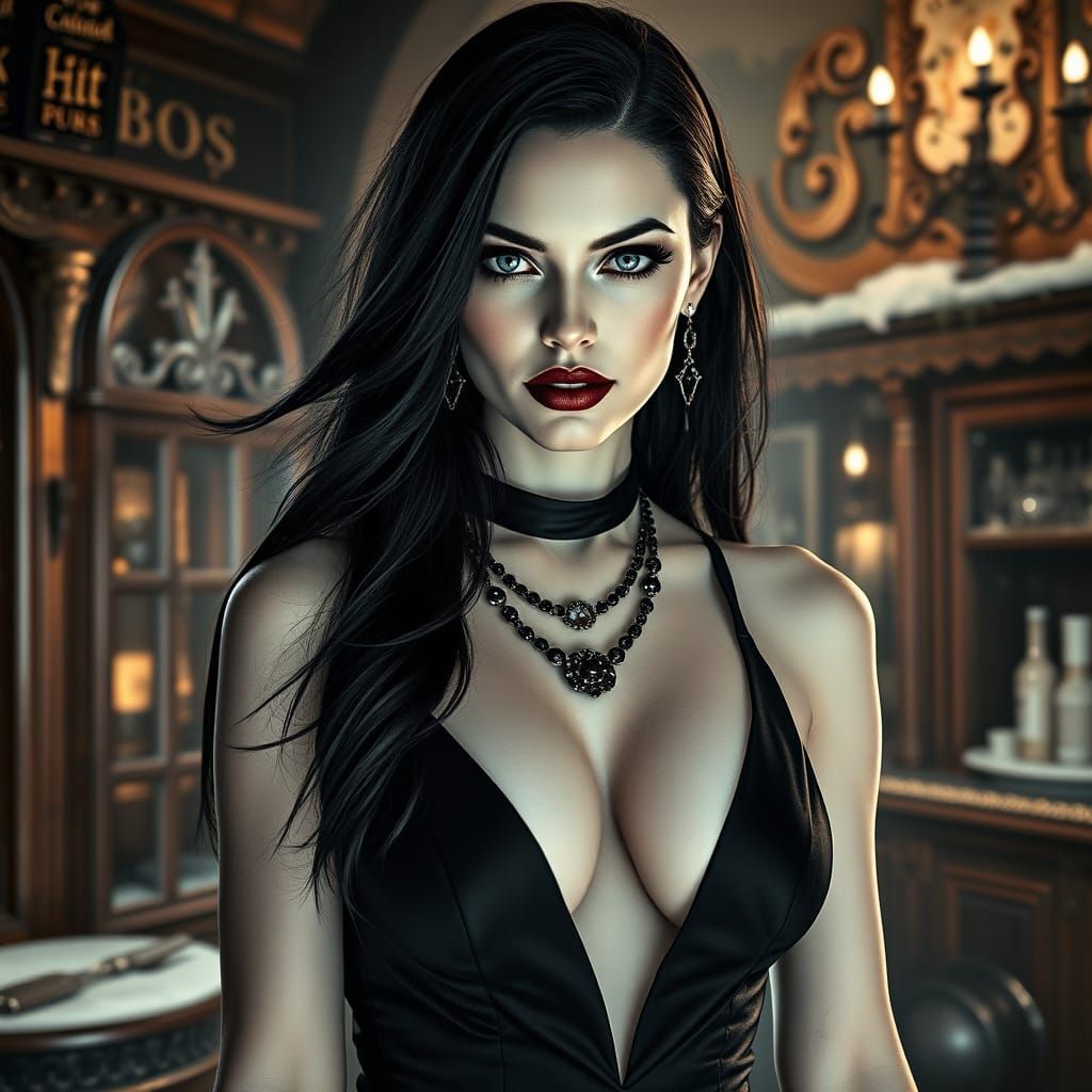 Gothic Vampire Goddess in Cinematic Hyper Realism