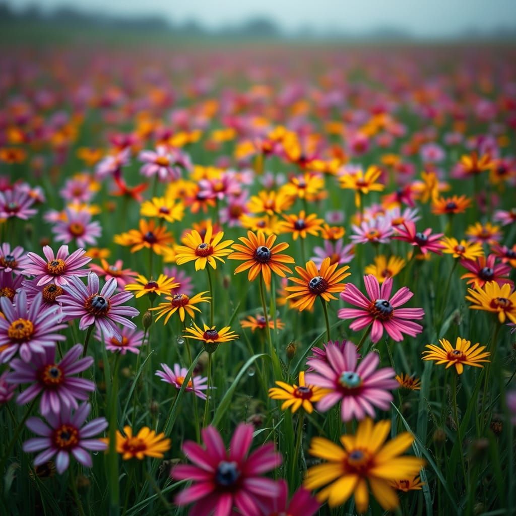 A beautiful hendry meadow with hundreds of Monarch-of-the-Ve...