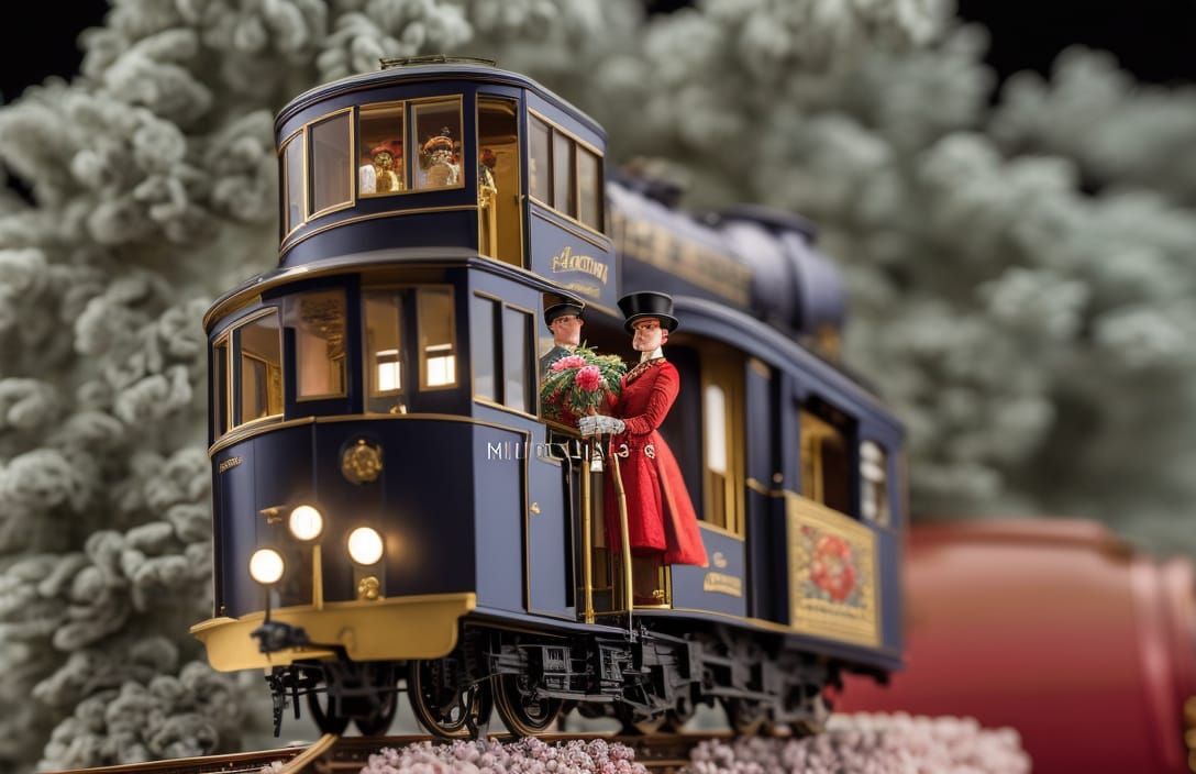 Miniature Orient Express Snowglobe: Hyperrealistic Fantasy A...