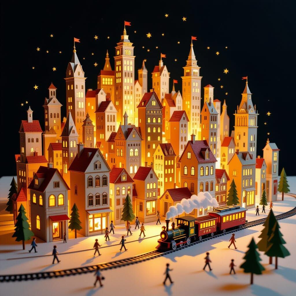 Whimsical Paper City Pops to Life in Golden Light