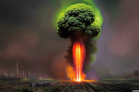 burning brokkoli tree