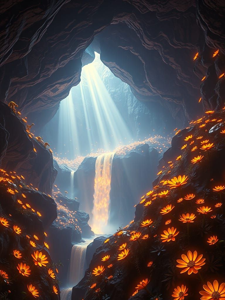 Ethereal Caverns of Radiant Light and Life