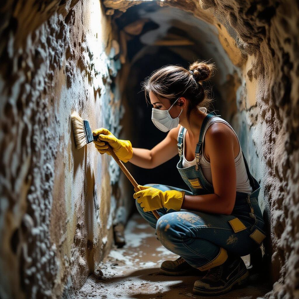 Cellar Cleaning: A Gritty Industrial Scene