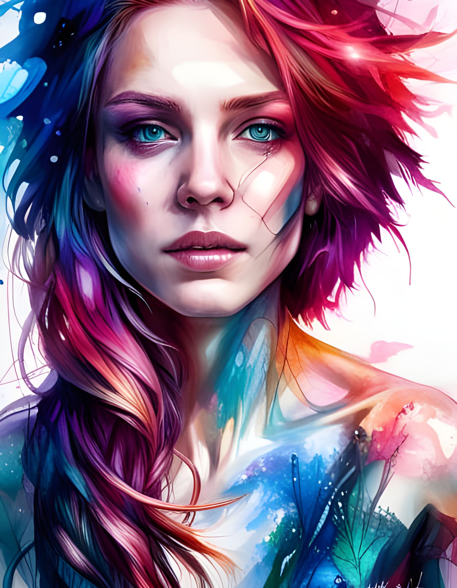 Magical Neon-Rainbowscape in Hyper-Realistic Digital Art