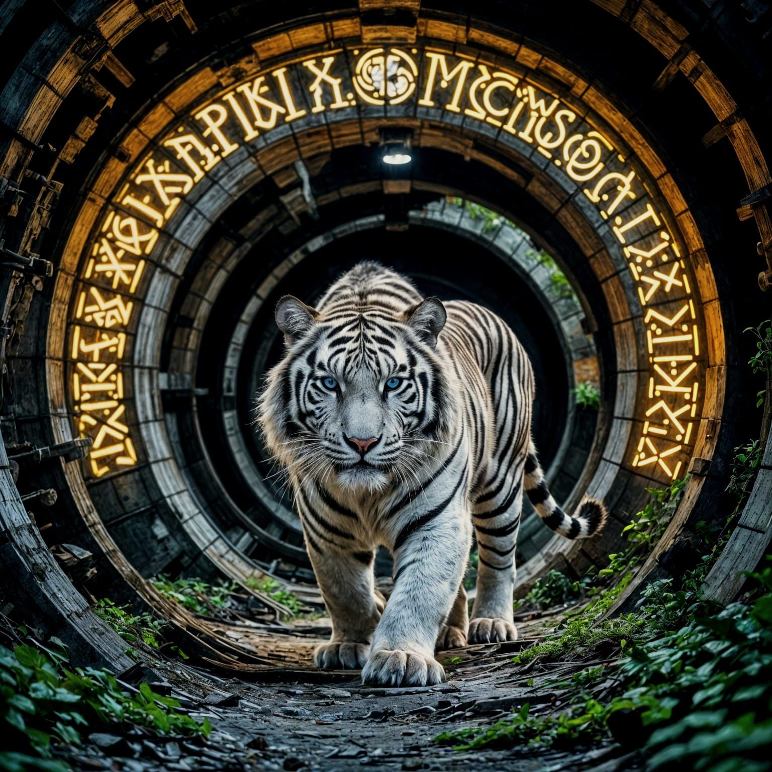 Moonlit Tiger in Forgotten Metro, Concept Art