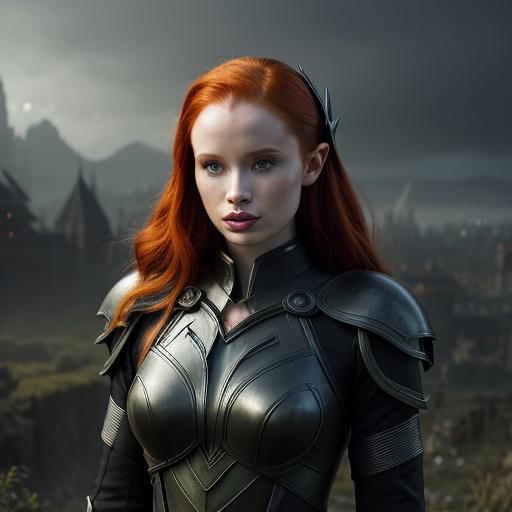 Fantasy Elf in Dark Tactical Suit, Digital Art