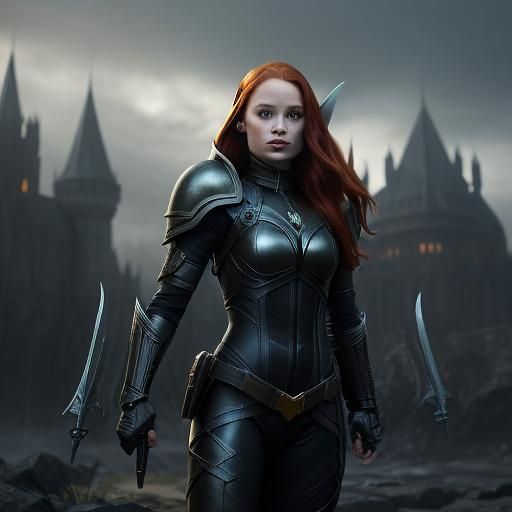 Fantasy Elf in Leather Suit, Detailed Digital Art