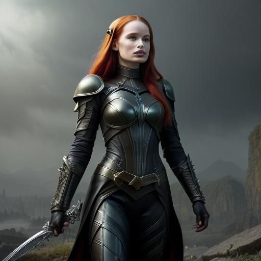 Fantasy Elf in Leather Suit, Dark Fantasy Concept Art