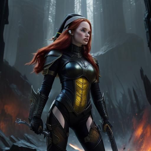 Madelaine Petsch as Fantasy Elf in Dark Fantasy