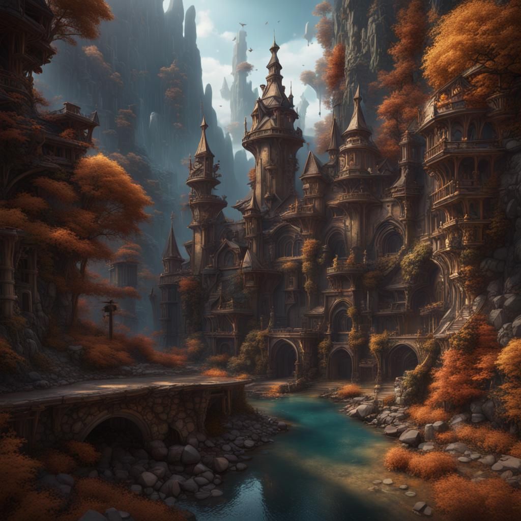 Fantastical Matte Painting in Deep Color