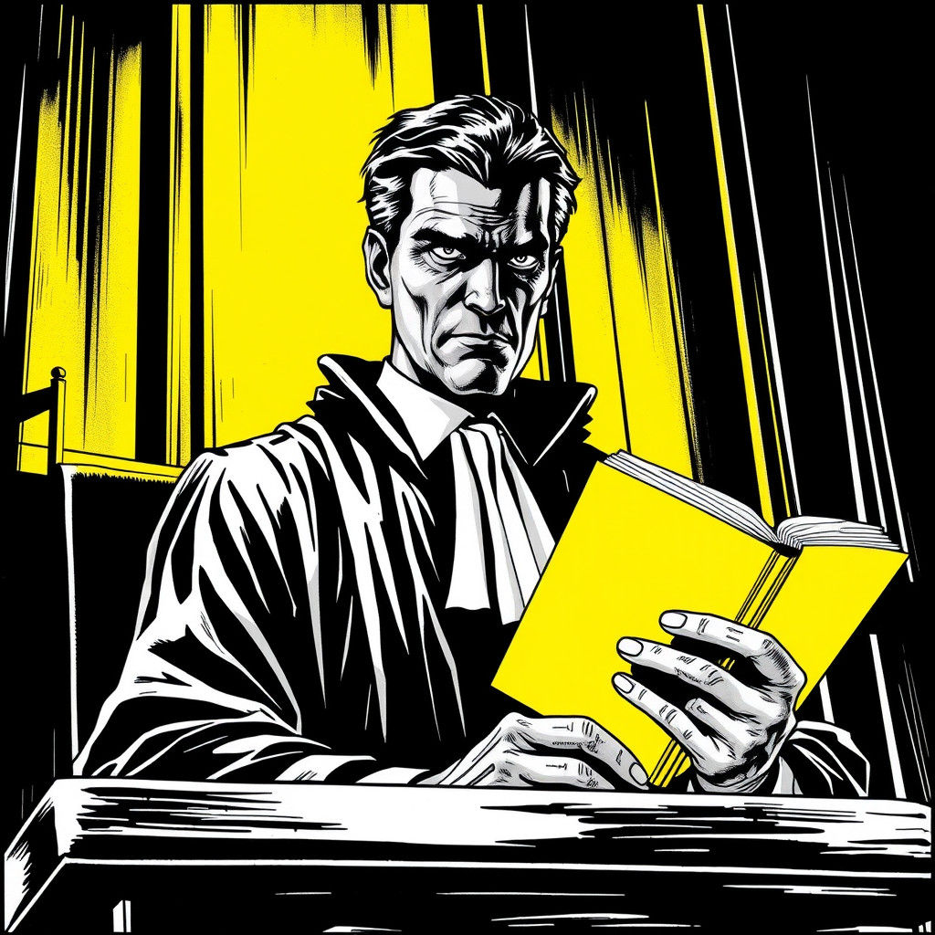 Judge in Sin City Comic Book Style
