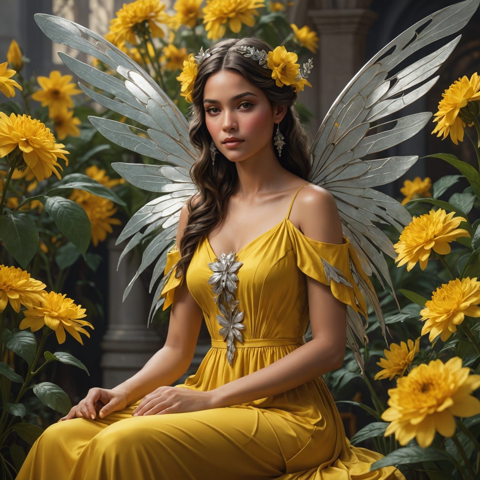 Hispanic Fairy Portrait in Hyperdetailed Digital Art